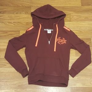 Victorias Secret Pink Zip Maroon hot pink Hoodie